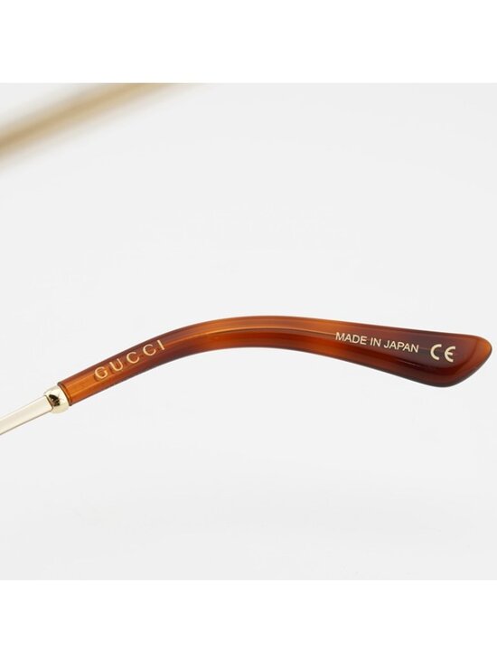 Gucci GG0201O 002 Eyeglasses Havana 50mm Square Frame main image 6
